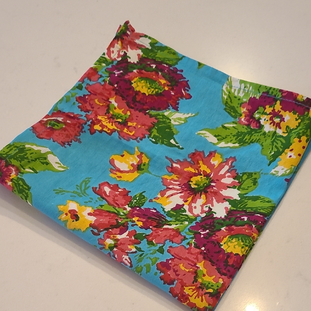 April Cornell Floral Napkin with Pink and Green Accents